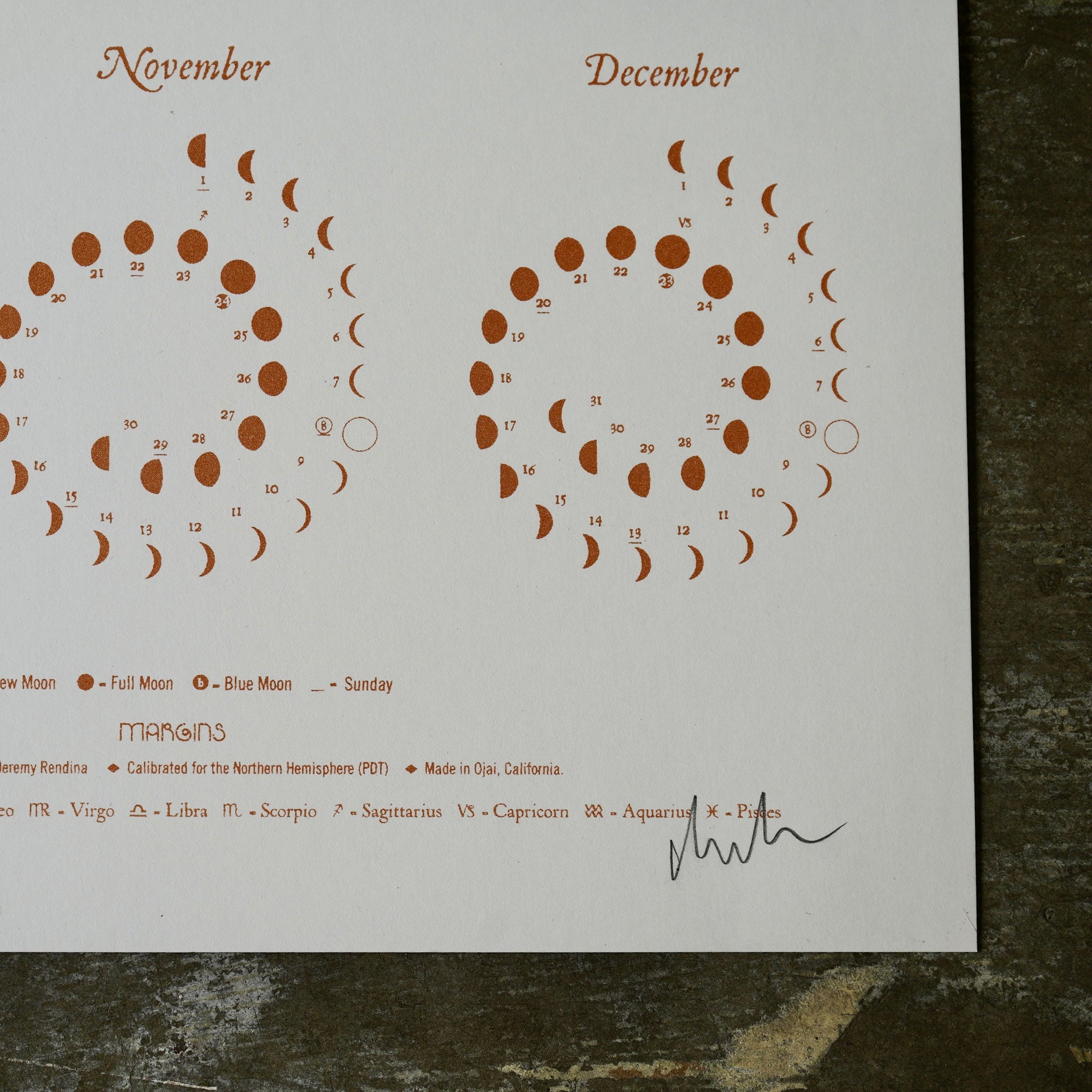 Rose Gold on Recycled White - Large