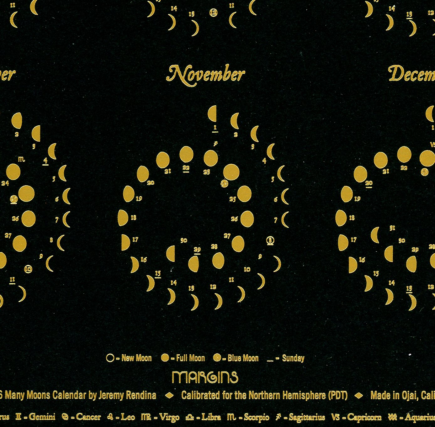 Gold Foil on Black - Small