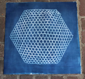 Hexagon Cyanotype