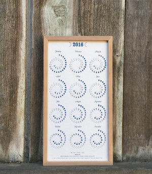 Blue on Jute Letterpress